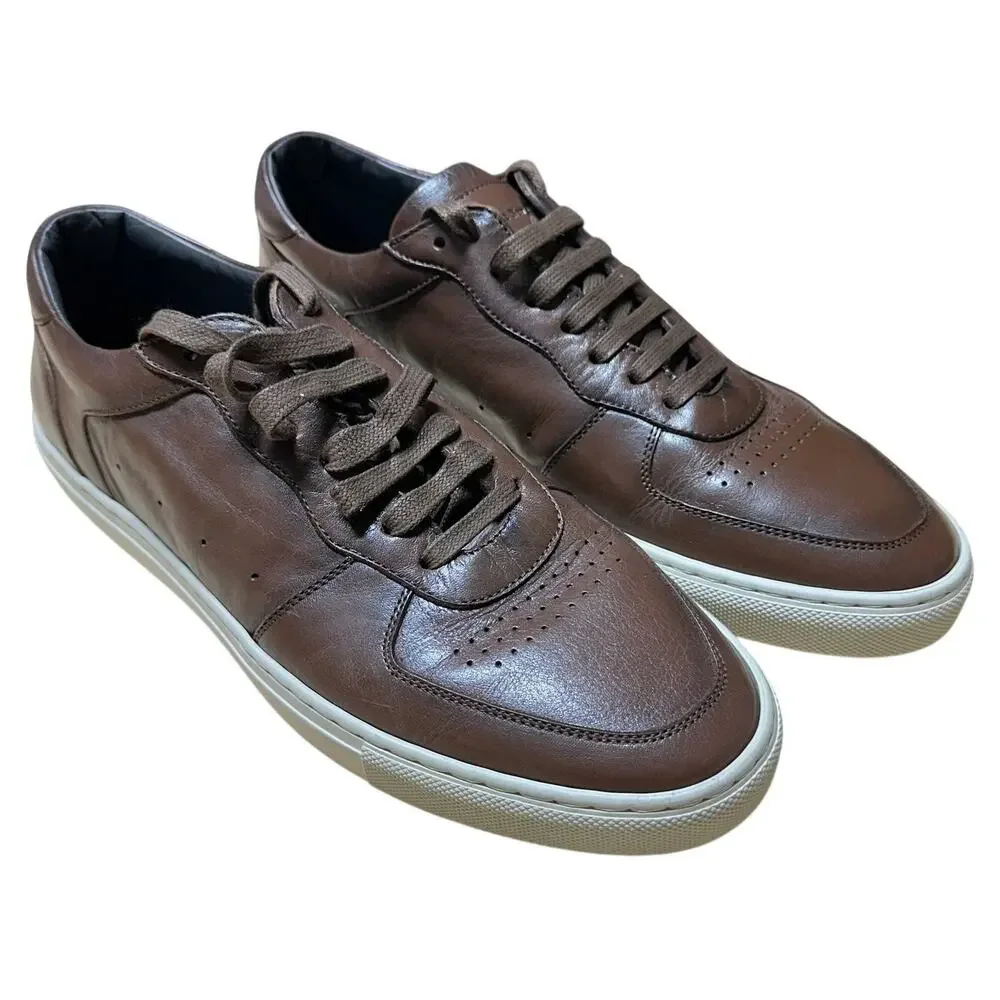 To Boot New York Barbera Brown Leather Sneaker Men's Size 9 New In Box